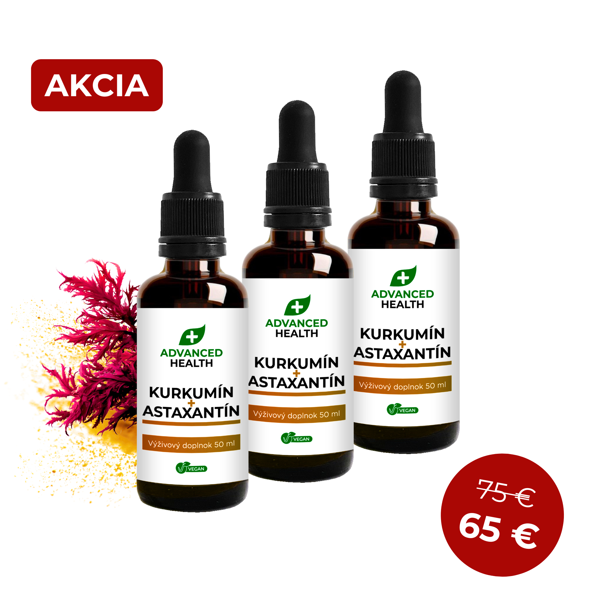 3 x Kurkumín + Astaxantín, Extrakt 30:1 3 x Kurkumín + Astaxantín, Extrakt 30:1